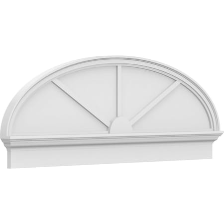 Ekena Millwork Elliptical 3 Spoke Architectural Grade PVC Combination Pediment, 58"W x 21-3/8"H x 2-3/4"P PEDPC058X215ELL03